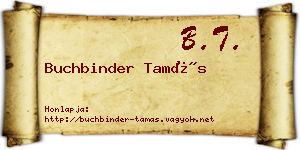 Buchbinder Tamás névjegykártya